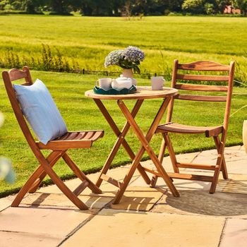Redcliffe Garden Bistro Set Folding Tea For Two Acacia Wood
