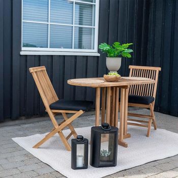 Huelva Natural Teak Wood Oval Bistro Set