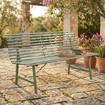 Richmond Outdoor Bench Thistle Green Metal