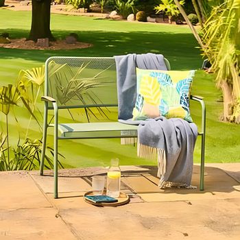 Bergen Green Metal Garden 4ft Bench