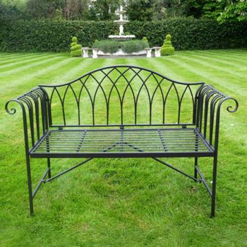 Black Metal Garden Bench