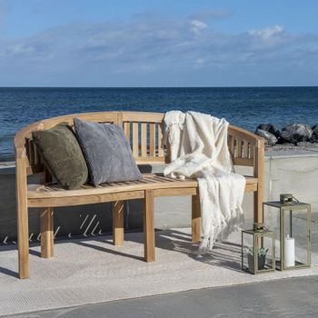 Boca Garden Bench with Back Natural Teak Wood