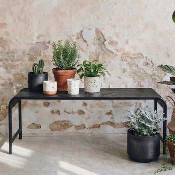 Brenta Black Metal Garden Bench