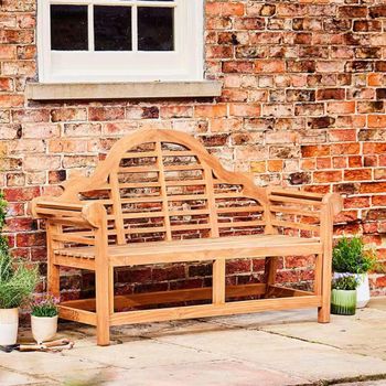 Lutyens Outdoor Teak Bench 3 Seater 165cm Brown