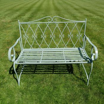 Garden Bench Pistachio Green Metal