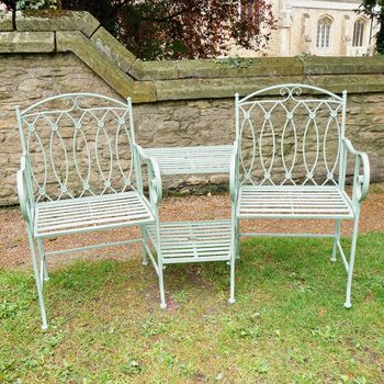 Garden Bench Pistachio Lovers Green Metal