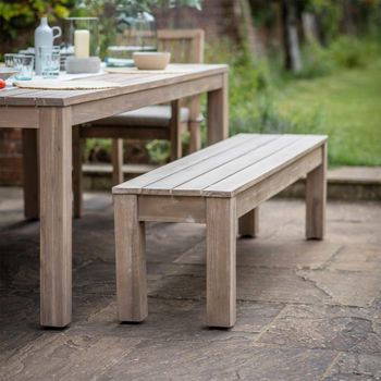 Porthallow Natural Acacia Wood Outdoor Bench