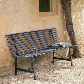 Richmond Outdoor Bench Carbon Metal Black