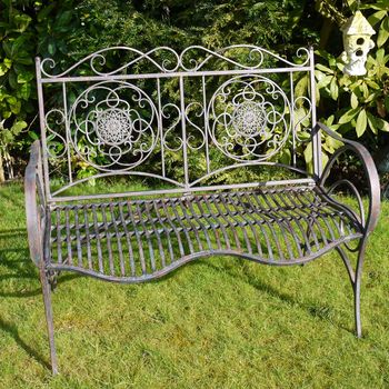 Garden Bench Rusty Brown Metal