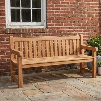 Windsor Outdoor Teak Bench 4 Seater 180cm Brown