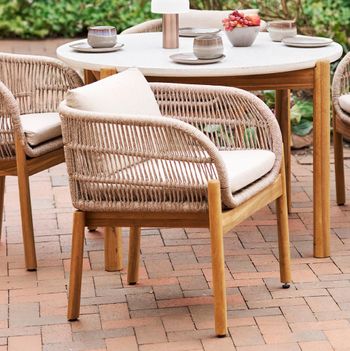 2 x Terracina Garden Beige Rope Dining Chair