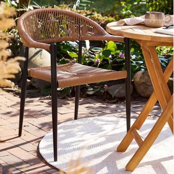 2 x Canari Garden Dining Rattan Curved Armchair