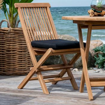 2 x Toledo Garden Natural Teak Wood Slatted Dining Chair