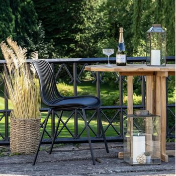 4 x Branson Garden Black Metal Dining Chair