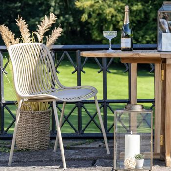 4 x Branson Garden Sand Metal Dining Chair
