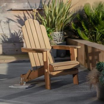 Clearance - Merton Natural Outdoor Garden Foldable Lounge Chair - A130