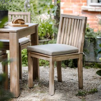 2 x Porthallow Natural Acacia Wood Outdoor Dining Chairs