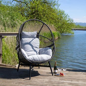 Rosario Garden Black Metal Lounge Chair