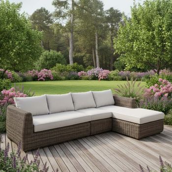 Skala Outdoor Set Dark Rattan Corner Sofa