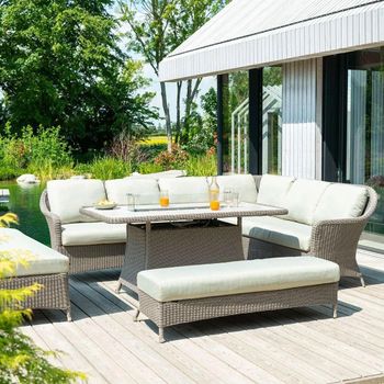 Hazelmere Casual Grey Weave 8 Seater 225cm Garden Dining Set