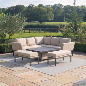 Pulse Corner Square Garden Oatmeal Rising Table Dining Set