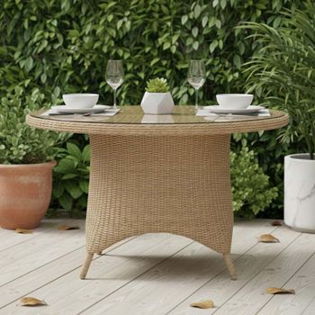 Brayford Natural Rattan Large Round Outdoor Dining Table