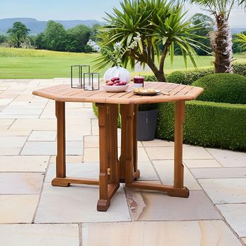 Redcliffe Garden Acacia Wood 4 Seater 120cm Gateleg Octagon Dining Table