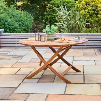 Redcliffe Garden Acacia Wood 6 Seater 140cm Round Folding Dining Table