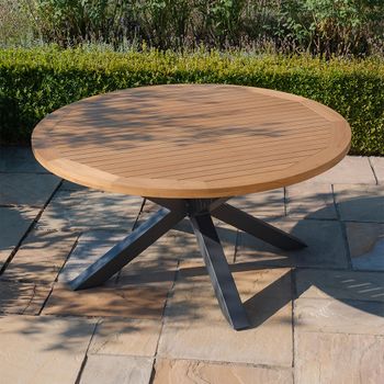 Jakarta Garden Teak Charcoal 8 Seater 150cm Round Dining Table