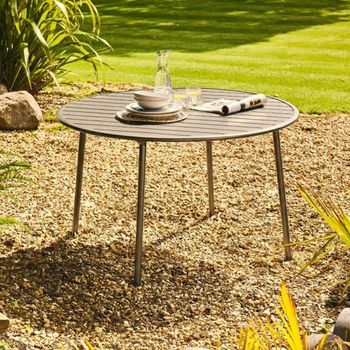 Oslo Garden Grey Metal 4 Seater 120cm Round Dining Table