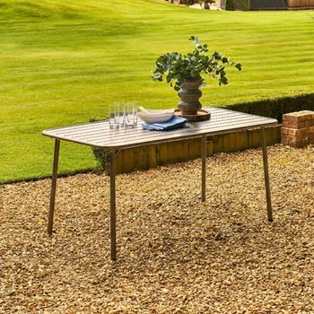 Oslo Garden Grey Metal 6 Seater 150cm Dining Table