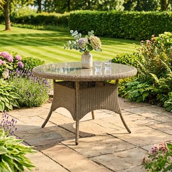Arlington Luxury Rattan 4 Seater 120cm Round Dining Table