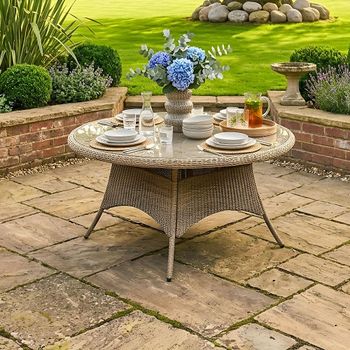 Arlington Luxury Rattan 6 Seater 150cm Round Dining Table
