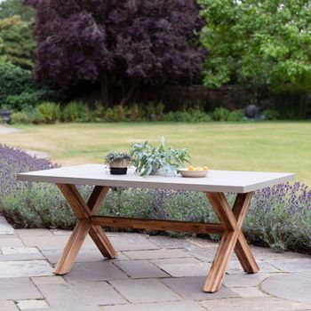 Burford Grey Faux Concrete Small Outdoor Table