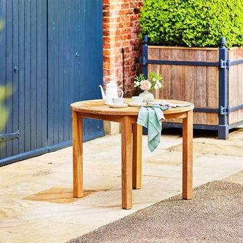 Churn Brown Outdoor Teak Round 100cm Table