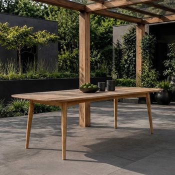 Lugano Garden Natural Teak Wood 10 Seater 240cm Dining Table