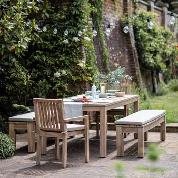 Porthallow Outdoor Natural Acacia Wood Dining Table