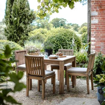 Porthallow Outdoor Natural Acacia Wood Square Dining Table