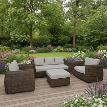 Skala Dark Rattan Outdoor 3 Seater Sofa Set