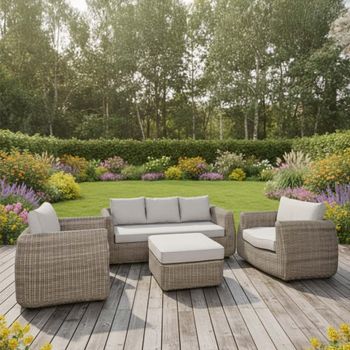 Skala Light Rattan Outdoor 3 Seater Sofa Set