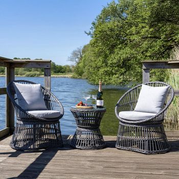 Natal Grey Metal and Rattan Lounge Set