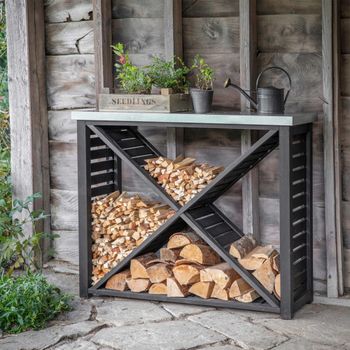Moreton Black Spruce Large Outdoor Cross Log Store