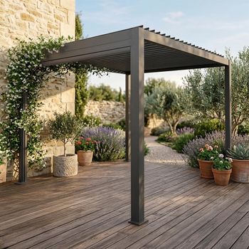 Jupiter Outdoor Pergola 296 Grey Aluminium Garden Arches, Trellises, Arbo