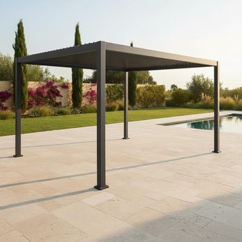 Jupiter Outdoor Pergola Grey Aluminium Garden Arches, Trellises, Arbo