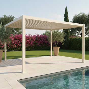 Jupiter Outdoor Pergola Latte Aluminium Garden Arches, Trellises, Arbo