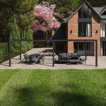 Como Grey Aluminium Large Outdoor Pergola