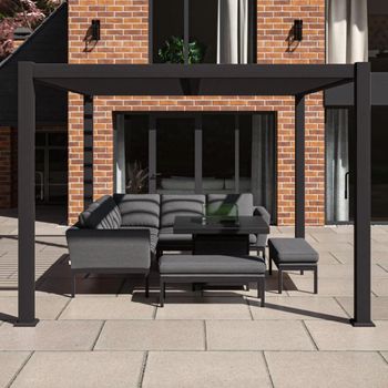 Como Grey Aluminium Outdoor Pergola