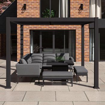 Como Grey Aluminium 270cm Square Outdoor Pergola