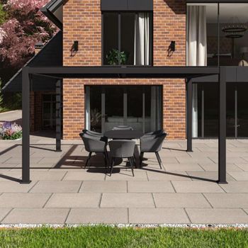 Como Grey Aluminium Square Outdoor Pergola