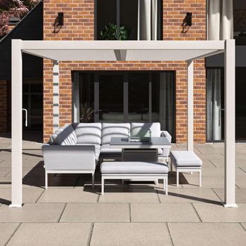 Como White Aluminium Outdoor Pergola